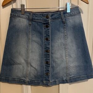 Cello Blue Denim Button-Up Mini Skirt